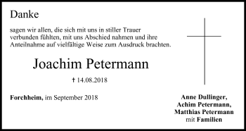 Anzeige von Joachim Petermann von MGO