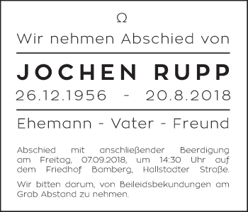 Anzeige von Jochen Rupp von MGO