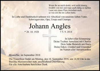 Anzeige von Johann Angles von MGO