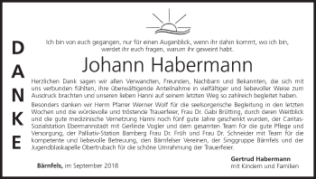 Anzeige von Johann Habermann von MGO