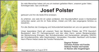 Anzeige von Josef Polster von MGO