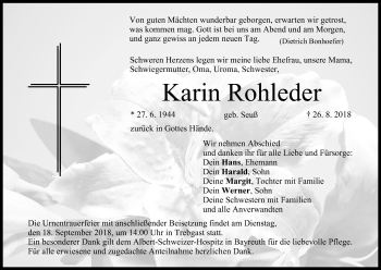 Anzeige von Karin Rohleder von MGO