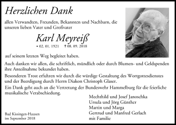 Anzeige von Karl Meyreiß von MGO