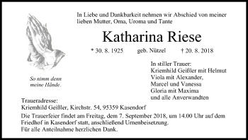 Anzeige von Katharina Riese von MGO