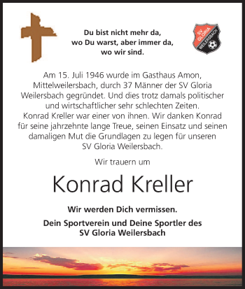 Anzeige von Konrad Kreller von MGO