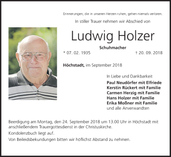 Anzeige von Ludwig Holzer von MGO
