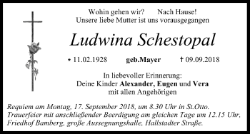 Anzeige von Ludwina Schestopal von MGO