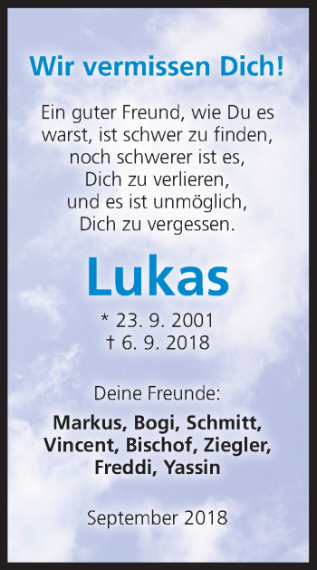 Anzeige von Lukas Marschel von MGO