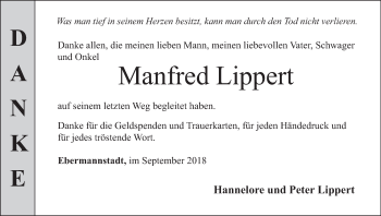 Anzeige von Manfred Lippert von MGO