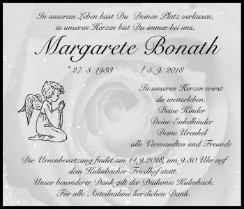 Anzeige von Margarete Bonath von MGO