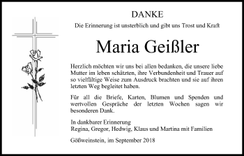Anzeige von Maria Geißler von MGO