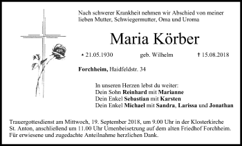Anzeige von Maria Körber von MGO