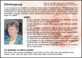 Anzeige von Maria Lösslein von MGO
