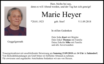 Anzeige von Marie Heyer von MGO