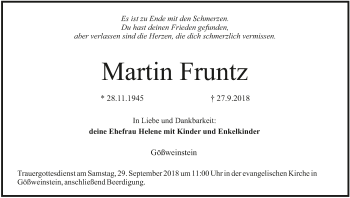 Anzeige von Martin Fruntz von MGO