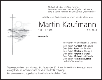 Anzeige von Martin Kaufmann von MGO