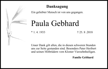 Anzeige von Paula Gebhard von MGO
