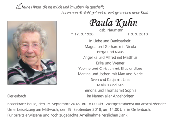 Anzeige von Paula Kuhn von MGO