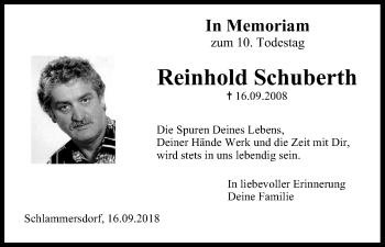 Anzeige von Reinhold Schuberth von MGO