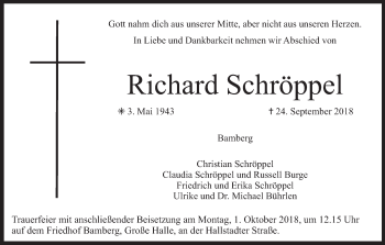Anzeige von Richard Schröppel von MGO