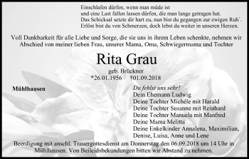 Anzeige von Rita Grau von MGO