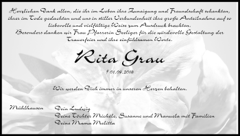 Anzeige von Rita Grau von MGO