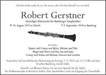 Anzeige von Robert Gerstner von MGO