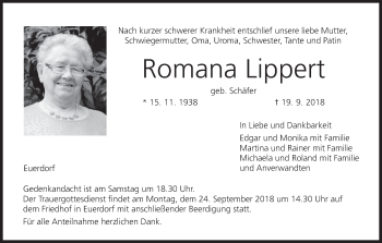 Anzeige von Romana Lippert von MGO