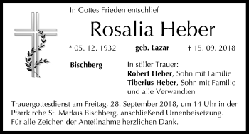 Anzeige von Rosalia Heber von MGO