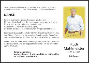 Anzeige von Rudi Mahlmeister von MGO