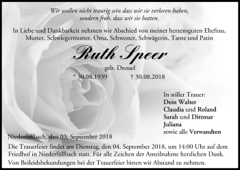 Anzeige von Ruth Speer von MGO