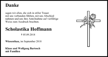 Anzeige von Scholastika Hoffmann von MGO
