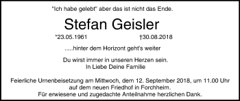 Anzeige von Stefan Geisler von MGO
