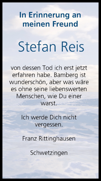 Anzeige von Stefan Reis von MGO