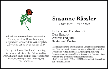 Anzeige von Susanne Rässler von MGO