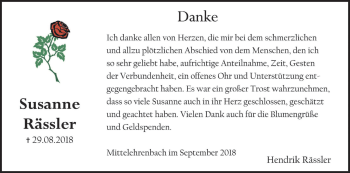 Anzeige von Susanne Rässler von MGO