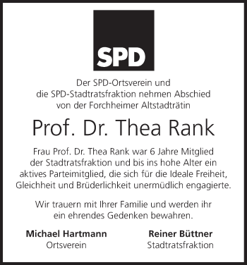 Anzeige von Thea Rank von MGO