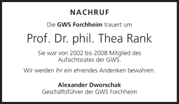 Anzeige von Thea Rank von MGO