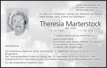 Anzeige von Theresia Marterstock von MGO