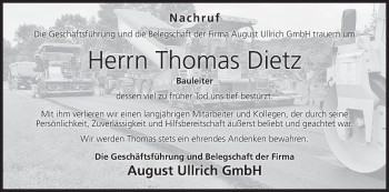 Anzeige von Thomas Dietz von MGO