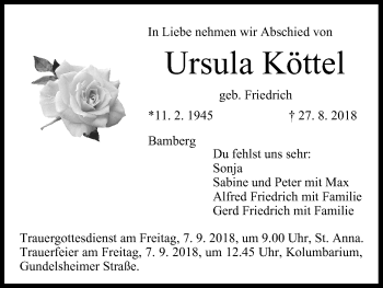 Anzeige von Ursula Köttel von MGO