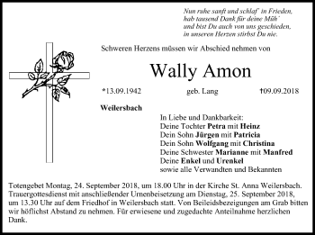 Anzeige von Wally Amon von MGO