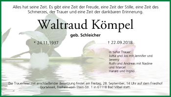 Anzeige von Waltraud Kömpel von MGO
