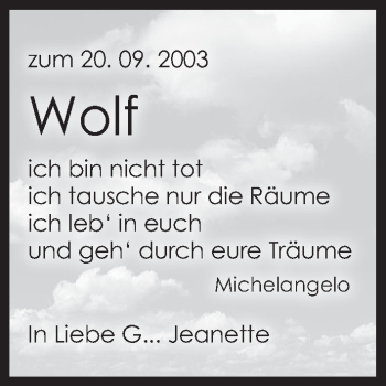 Anzeige von Wolf  von MGO