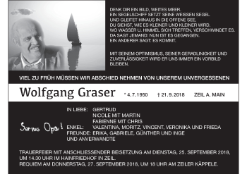 Anzeige von Wolfgang Graser von MGO