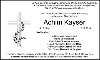 Anzeige von Achim Kayser von MGO