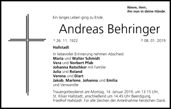 Anzeige von Andreas Behringer von MGO