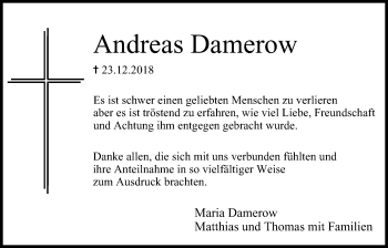 Anzeige von Andreas Damerow von MGO