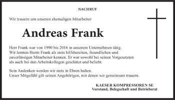 Anzeige von Andreas Frank von MGO