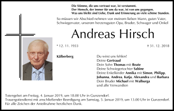 Anzeige von Andreas Hirsch von MGO